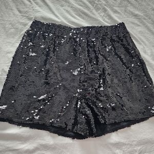 Sincerely Jules Black Sequin High-Waist Women's Shorts